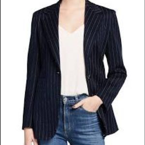 MNG Black pinstripes embellished oversized blazer